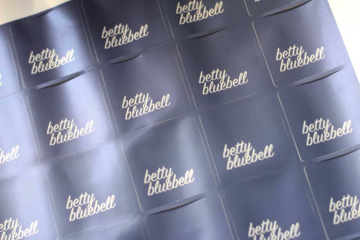 Successful Business Betty Bluebell - beautiful, navy branded labels