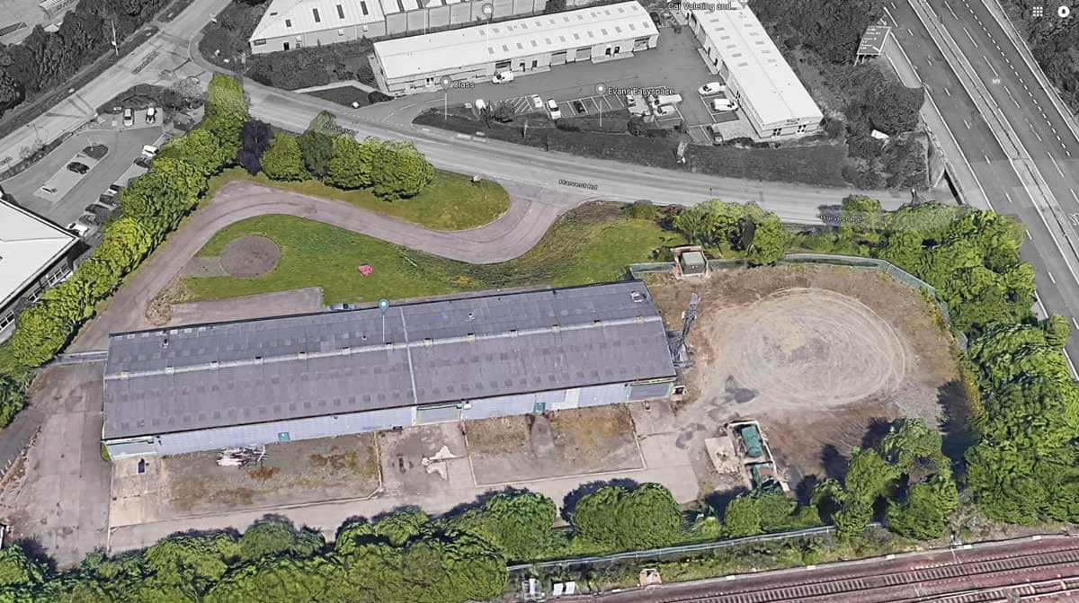 Aerial view of acquired newbridge site industrial
