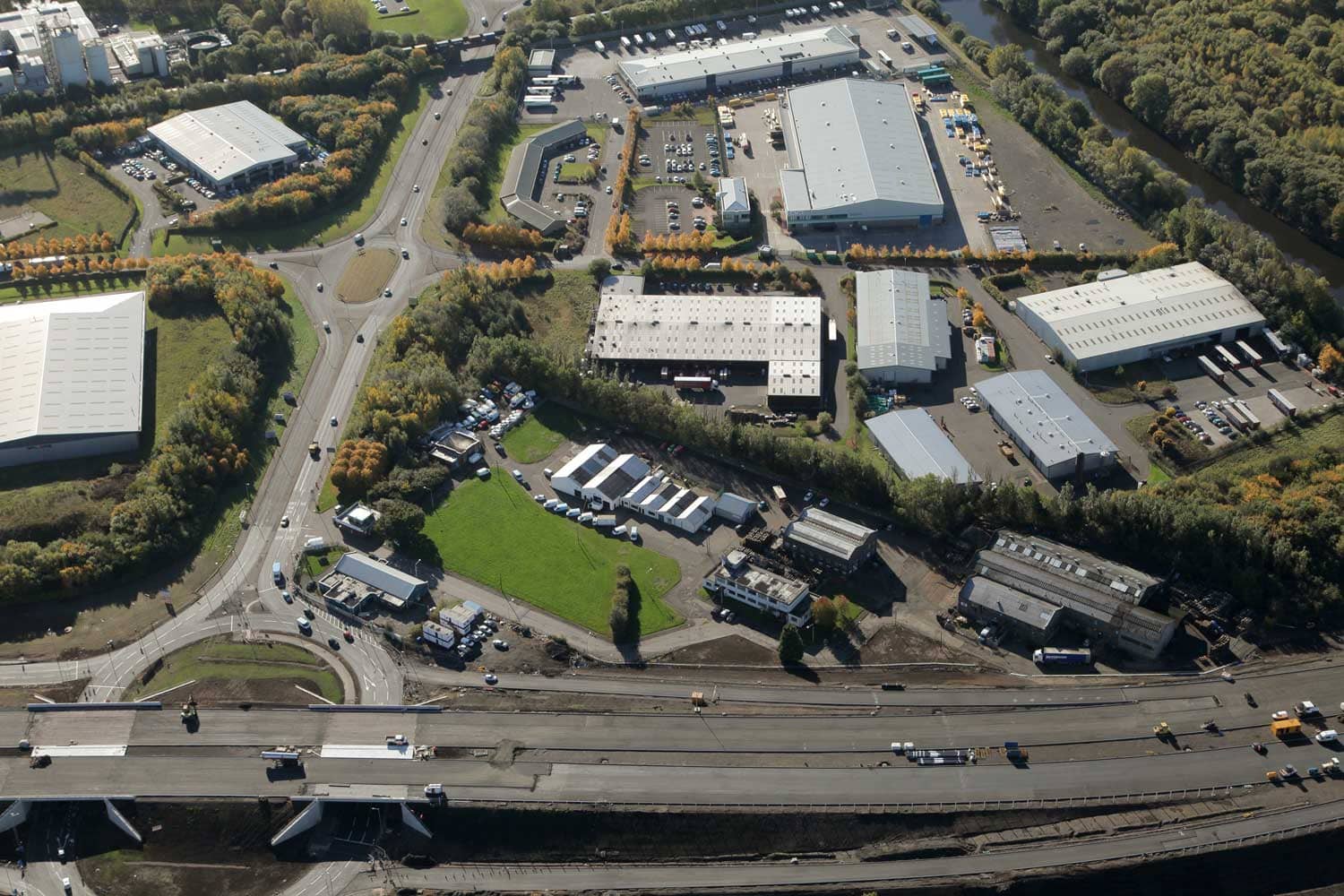 Aerial photo of site at Cambuslang