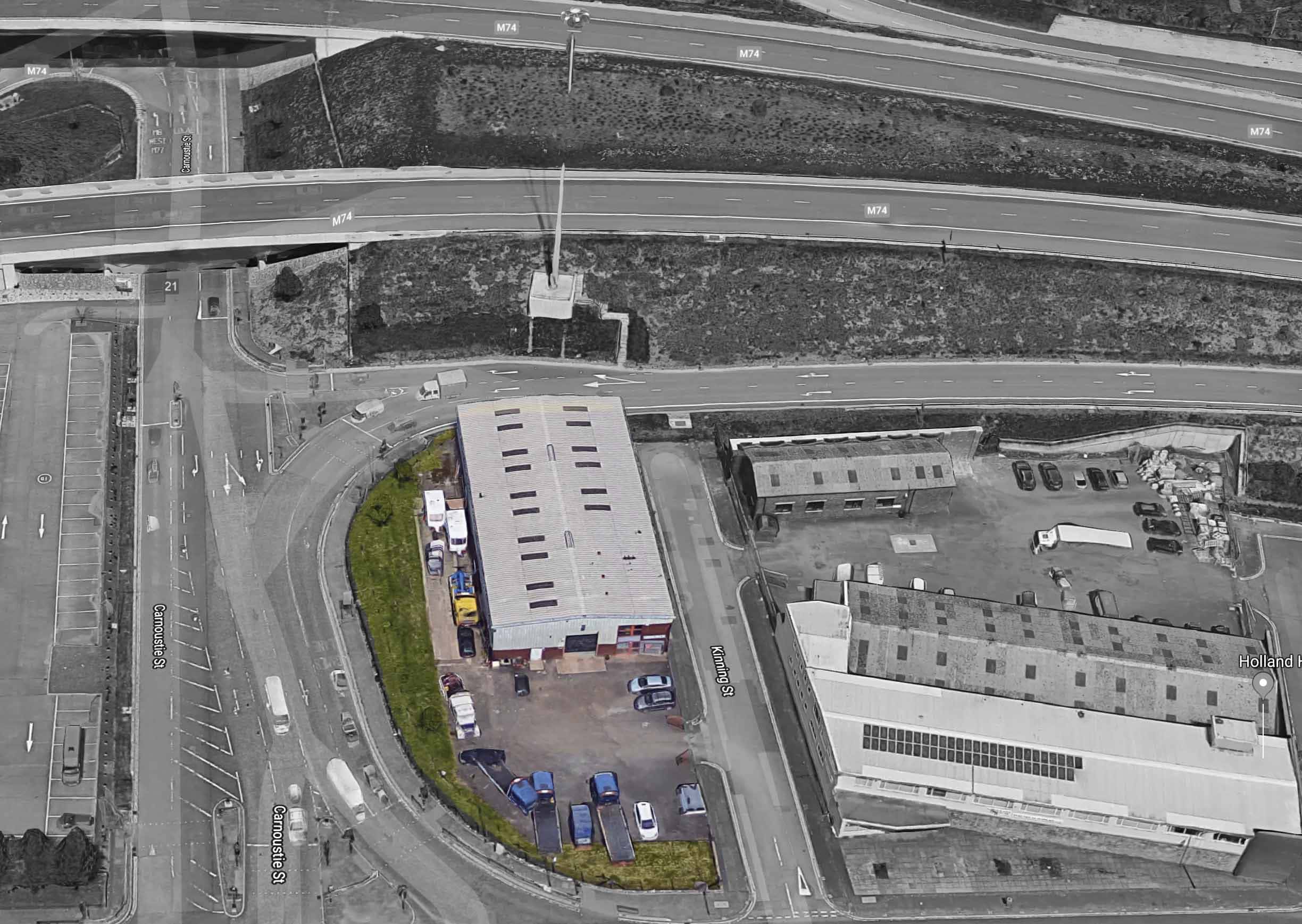 Aerial view of Scotland street site, fifth site purchased by Storage Vault