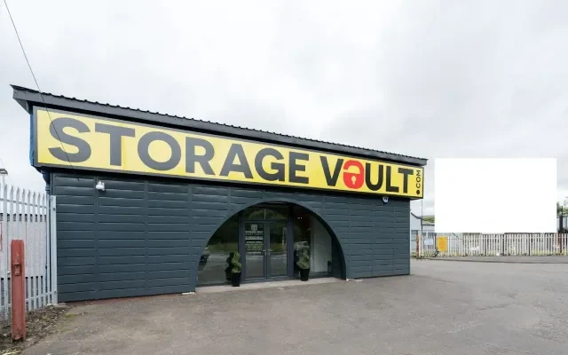 Storage Vault Cambuslang self storage facility exterior with branded signage