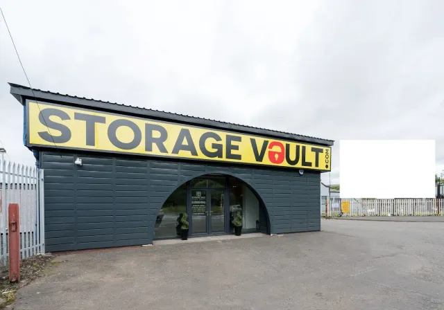 Storage Vault Cambuslang self storage facility exterior with branded signage