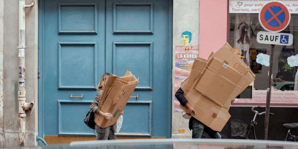 Carrying boxes for moving house storage